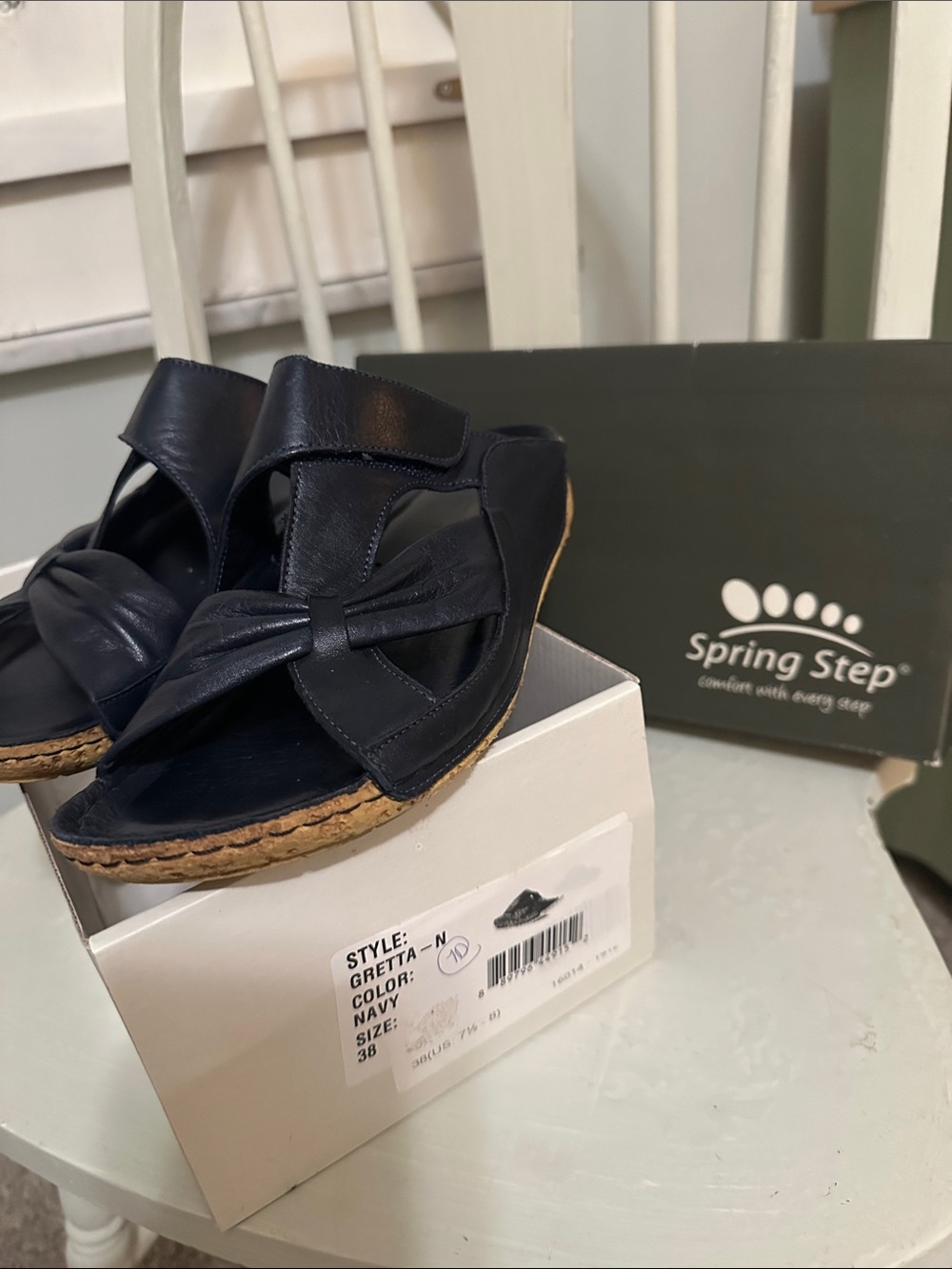 Navy Spring Step sandal